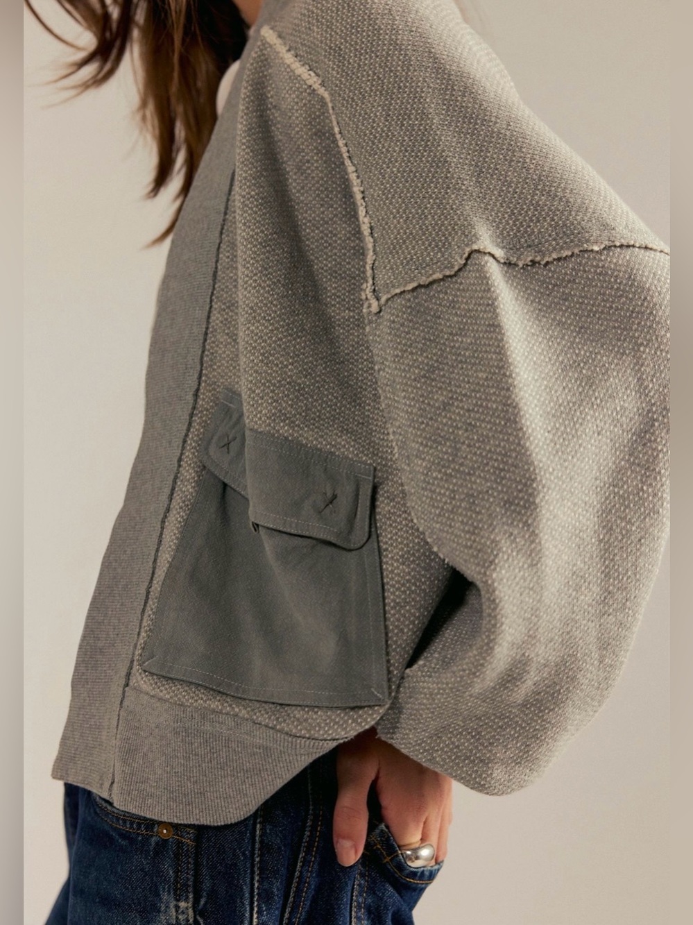 We The Free Lou Day Cardi~ Heather Grey